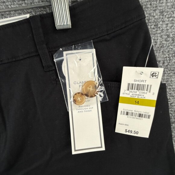 NWT Charter Club Shorts Women Size 14 Black Pockets Cotton Stretch Classic Fit - Picture 6 of 13